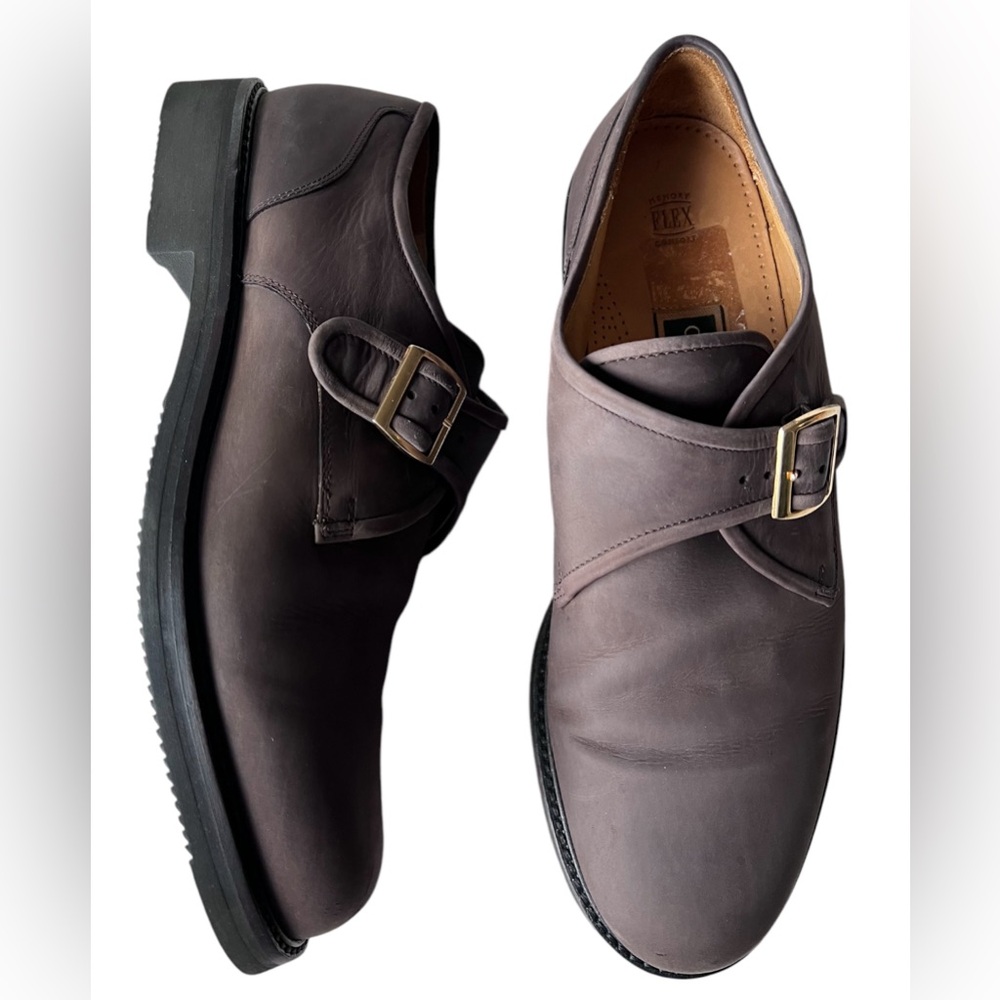 Cole Haan Men's Brown Leather Monk Buckle Strap 00967 Size 10.5